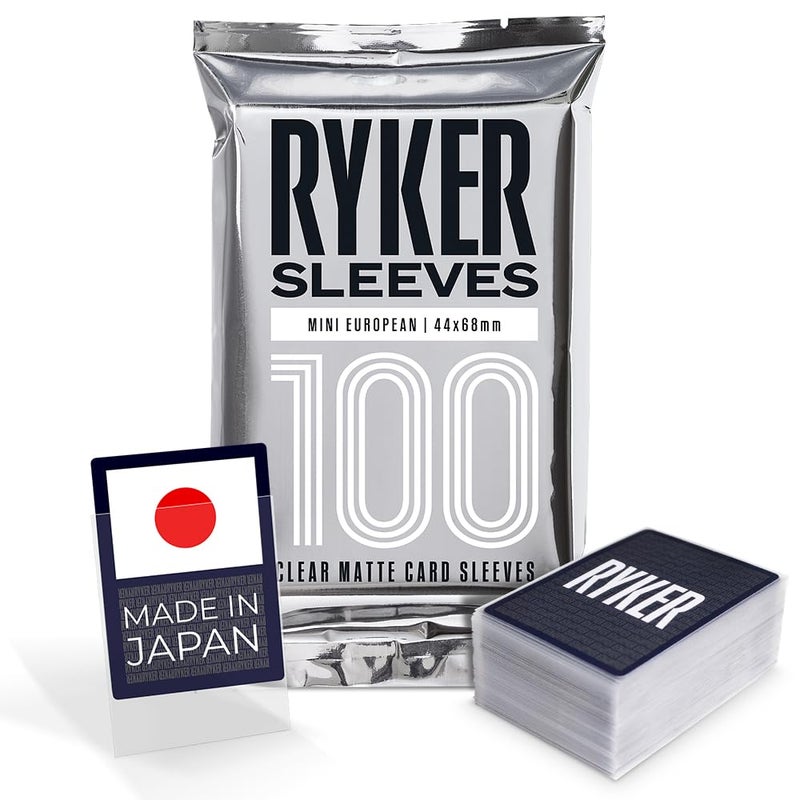 Ryker أكمام حماية بطاقات لعبة لوحية صغيرة من رايكر (100 قطعة، شفاف، 44x68 مم) - Image 1